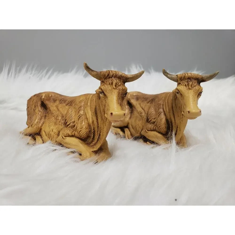 2 - FONTANINI DEPOSE ITALY SEATED OX NATIVITY VILLAGE ANIMAL FIGURE‎ #305